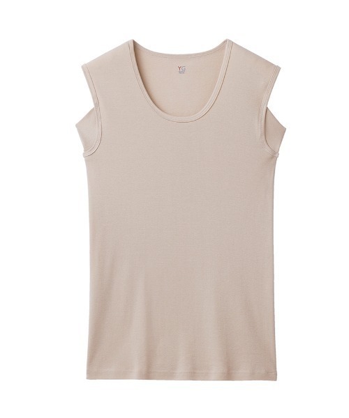 YG(ワイジー)の「YG/ワイジー 汗取り付きクルーネックスリーブレス 持続消臭 天然接触冷感 綿100%(インナーウェア/肌着・メンズ・ホワイト/ライトグレー/ライトベージュ/ブラック・LARGE/MEDIUM/X-LARGE)」の3枚目の写真