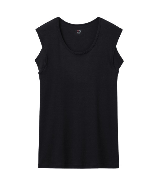 YG(ワイジー)の「YG/ワイジー 汗取り付きクルーネックスリーブレス 持続消臭 天然接触冷感 綿100%(インナーウェア/肌着・メンズ・ホワイト/ライトグレー/ライトベージュ/ブラック・LARGE/MEDIUM/X-LARGE)」の1枚目の写真