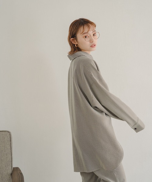 IROHANI（イロハニ）の「ハウンドトゥース・チェックセットアップ（シャツ/ブラウス・レディース・イエロー/ブラウン・FREE）」の17枚目の写真