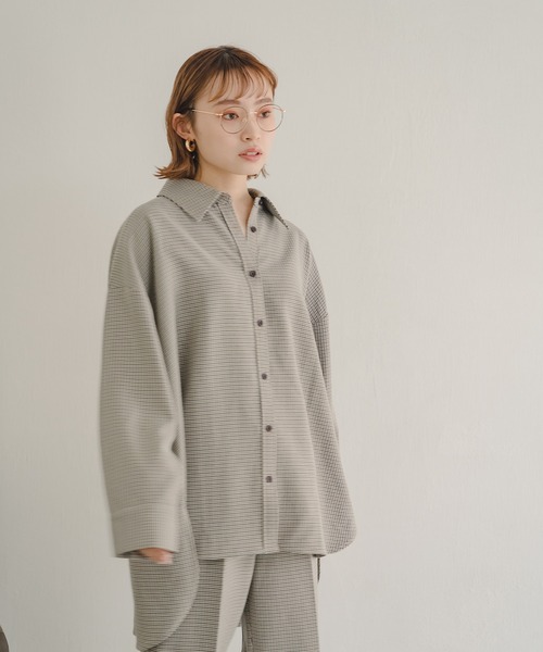 IROHANI（イロハニ）の「ハウンドトゥース・チェックセットアップ（シャツ/ブラウス・レディース・イエロー/ブラウン・FREE）」の13枚目の写真