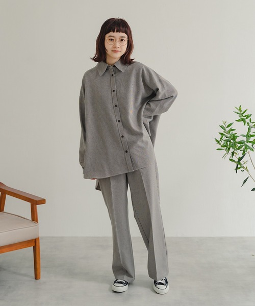 IROHANI（イロハニ）の「ハウンドトゥース・チェックセットアップ（シャツ/ブラウス・レディース・イエロー/ブラウン・FREE）」の15枚目の写真