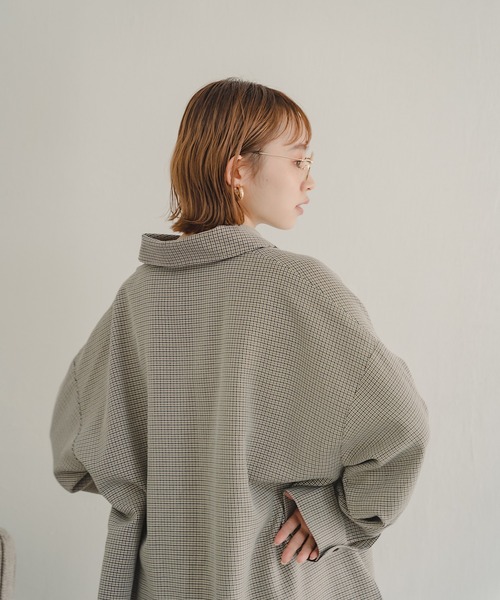 IROHANI（イロハニ）の「ハウンドトゥース・チェックセットアップ（シャツ/ブラウス・レディース・イエロー/ブラウン・FREE）」の7枚目の写真