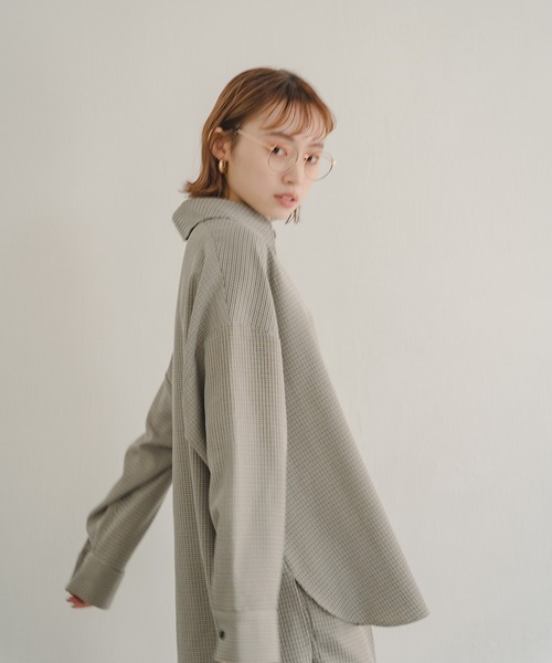 IROHANI（イロハニ）の「ハウンドトゥース・チェックセットアップ（シャツ/ブラウス・レディース・イエロー/ブラウン・FREE）」の3枚目の写真