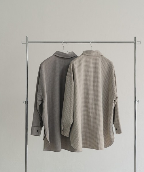 IROHANI（イロハニ）の「ハウンドトゥース・チェックセットアップ（シャツ/ブラウス・レディース・イエロー/ブラウン・FREE）」の4枚目の写真