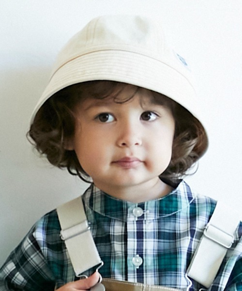 petit main（プティマイン）の「丸天バケットハット（ハット・キッズ・ブルー/オフホワイト・50cm/52cm/54cm）」の2枚目の写真