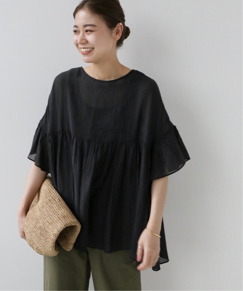 JOURNAL STANDARD relume（ジャーナルスタンダード　レリューム）の「《追加》レーヨンコットンボイルボリュームギャザープルオーバー（シャツ/ブラウス・レディース・ライトブルー/ブラック/ホワイト・FREE）」の2枚目の写真