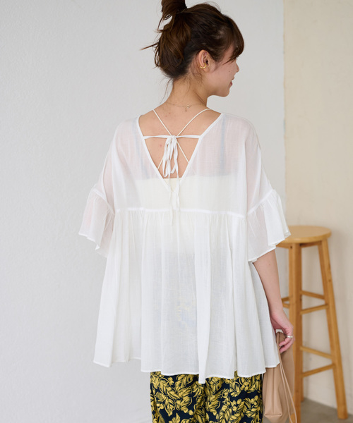 JOURNAL STANDARD relume（ジャーナルスタンダード　レリューム）の「《追加》レーヨンコットンボイルボリュームギャザープルオーバー（シャツ/ブラウス・レディース・ライトブルー/ブラック/ホワイト・FREE）」の15枚目の写真