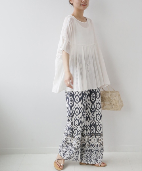 JOURNAL STANDARD relume（ジャーナルスタンダード　レリューム）の「《追加》レーヨンコットンボイルボリュームギャザープルオーバー（シャツ/ブラウス・レディース・ライトブルー/ブラック/ホワイト・FREE）」の18枚目の写真