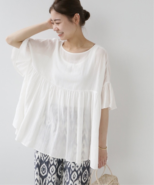 JOURNAL STANDARD relume（ジャーナルスタンダード　レリューム）の「《追加》レーヨンコットンボイルボリュームギャザープルオーバー（シャツ/ブラウス・レディース・ライトブルー/ブラック/ホワイト・FREE）」の20枚目の写真