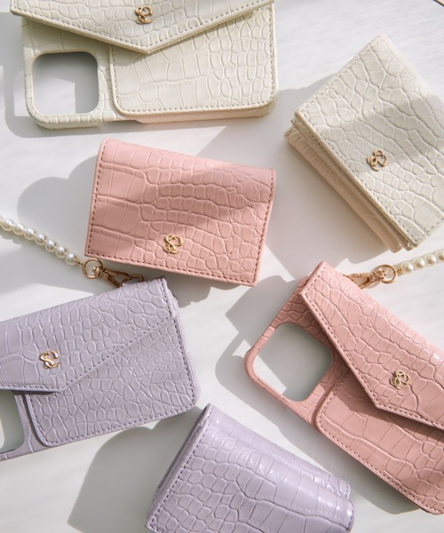 EIMY ISTOIRE（エイミーイストワール）の「フラップデザインペールカラーiphoneケース　12/12PRO（スマホケース/カバー・レディース・ブラック/ピンク/ミント/ラベンダー/アイボリー・FREE）」の8枚目の写真