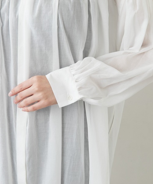 GALLARDAGALANTE（ガリャルダガランテ）の「カフタンワンピース（シャツワンピース・レディース・オフホワイト/サックスブルー・FREE）」の20枚目の写真