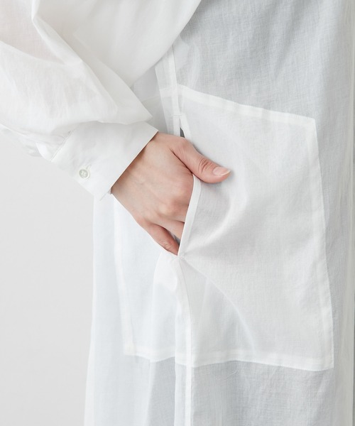 GALLARDAGALANTE（ガリャルダガランテ）の「カフタンワンピース（シャツワンピース・レディース・オフホワイト/サックスブルー・FREE）」の21枚目の写真