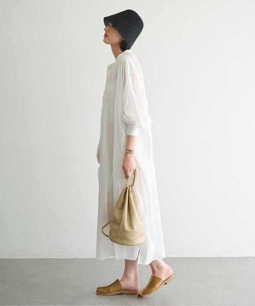 GALLARDAGALANTE（ガリャルダガランテ）の「カフタンワンピース（シャツワンピース・レディース・オフホワイト/サックスブルー・FREE）」の9枚目の写真