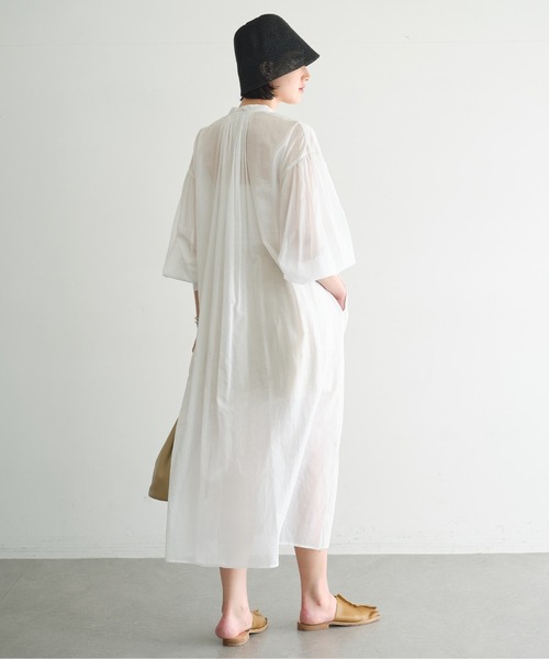 GALLARDAGALANTE（ガリャルダガランテ）の「カフタンワンピース（シャツワンピース・レディース・オフホワイト/サックスブルー・FREE）」の10枚目の写真