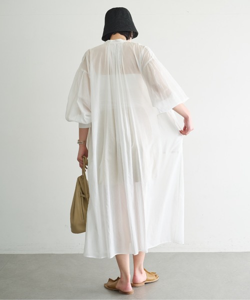 GALLARDAGALANTE（ガリャルダガランテ）の「カフタンワンピース（シャツワンピース・レディース・オフホワイト/サックスブルー・FREE）」の11枚目の写真