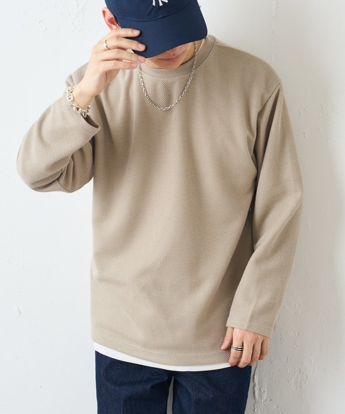 DISCOAT（ディスコート）の「カノコニットソークルーネックアンサンブル（アンサンブル・メンズ・サックスブルー/グレイッシュベージュ/グリーン・LARGE/MEDIUM）」の2枚目の写真