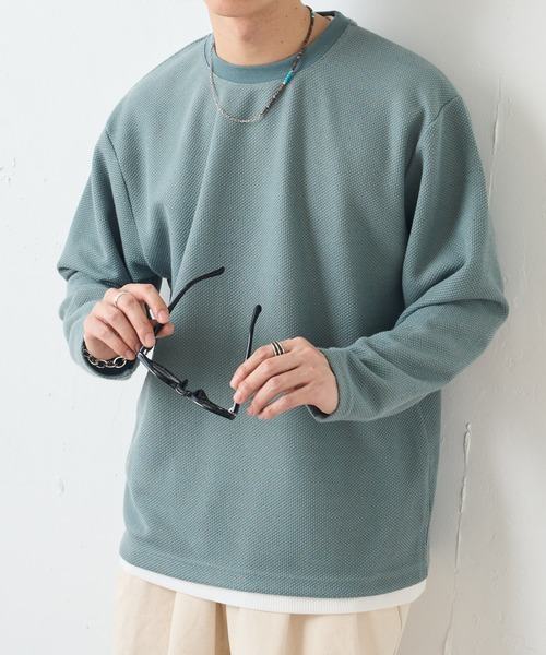 DISCOAT（ディスコート）の「カノコニットソークルーネックアンサンブル（アンサンブル・メンズ・サックスブルー/グレイッシュベージュ/グリーン・LARGE/MEDIUM）」の3枚目の写真