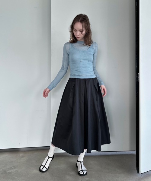 Didot.showroom(ディドット ショールーム)の「タンクレイヤードシアーロンT《セット販売》(Tシャツ/カットソー・レディース・ブラック/スカイブルー/チャコール/ホワイト・FREE)」の6枚目の写真