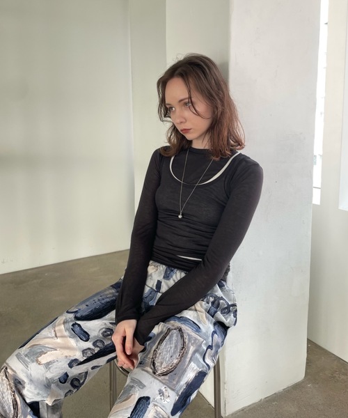 Didot.showroom(ディドット ショールーム)の「タンクレイヤードシアーロンT《セット販売》(Tシャツ/カットソー・レディース・ブラック/スカイブルー/チャコール/ホワイト・FREE)」の21枚目の写真