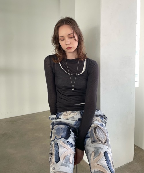 Didot.showroom(ディドット ショールーム)の「タンクレイヤードシアーロンT《セット販売》(Tシャツ/カットソー・レディース・ブラック/スカイブルー/チャコール/ホワイト・FREE)」の22枚目の写真
