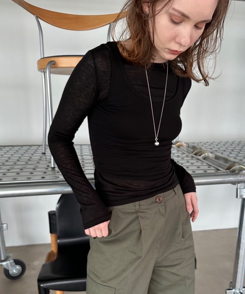 tシャツ タンクレイヤードシアーロンT「セット販売」 レディース セール】タンクレイヤードシアーロンT《セット販売》（Tシャツ