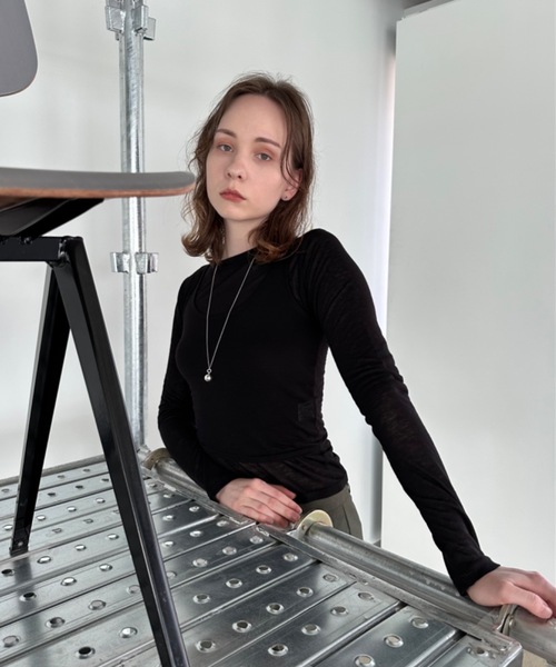 Didot.showroom(ディドット ショールーム)の「タンクレイヤードシアーロンT《セット販売》(Tシャツ/カットソー・レディース・ブラック/スカイブルー/チャコール/ホワイト・FREE)」の17枚目の写真