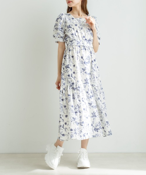 OLIVE des OLIVE(オリーブデオリーブ)の「ダブルフロントベルト付きワンピース(ワンピース・レディース・サックスブルー/ブラック/オフホワイト/ブルー系その他・FREE)」の6枚目の写真