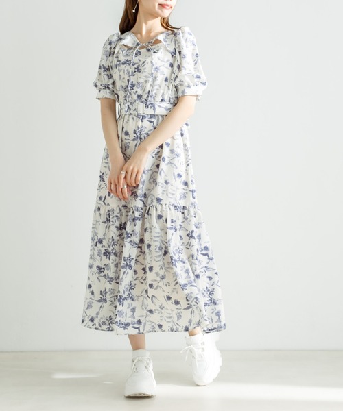 OLIVE des OLIVE(オリーブデオリーブ)の「ダブルフロントベルト付きワンピース(ワンピース・レディース・サックスブルー/ブラック/オフホワイト/ブルー系その他・FREE)」の12枚目の写真