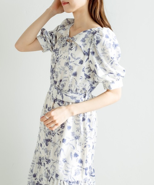 OLIVE des OLIVE(オリーブデオリーブ)の「ダブルフロントベルト付きワンピース(ワンピース・レディース・サックスブルー/ブラック/オフホワイト/ブルー系その他・FREE)」の16枚目の写真