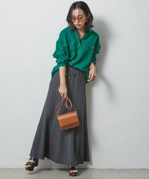 CHIC STYLE（シックスタイル）の「＜大きいサイズ＞綿100％ワッフルマーメイドスカート シックスタイル（スカート・レディース・ネイビー/スミクロ/アイボリー・L/LL/3L/4L/5L）」の7枚目の写真