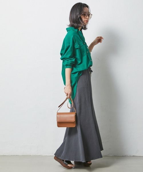 CHIC STYLE（シックスタイル）の「＜大きいサイズ＞綿100％ワッフルマーメイドスカート シックスタイル（スカート・レディース・ネイビー/スミクロ/アイボリー・L/LL/3L/4L/5L）」の19枚目の写真