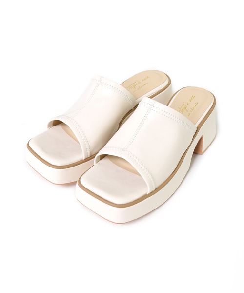 w closet（ダブルクローゼット）の「厚底ストレッチミュール（サンダル・レディース・オフホワイト/ライム/ブルー/ブラック・M/L）」の12枚目の写真