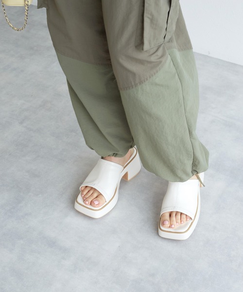 w closet（ダブルクローゼット）の「厚底ストレッチミュール（サンダル・レディース・オフホワイト/ライム/ブルー/ブラック・M/L）」の15枚目の写真