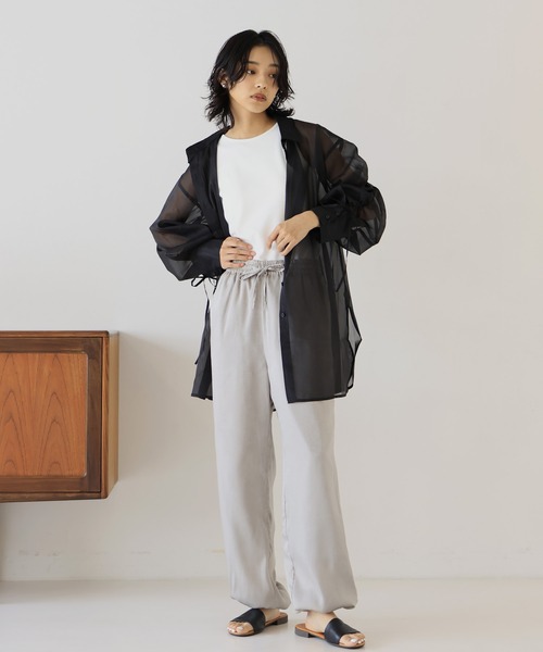 hellam（へラム）の「オーガンジー バックドロストシャツ（シャツ/ブラウス・レディース・オフホワイト/イエロー/ブラック/グレー/ネイビー・FREE）」の9枚目の写真