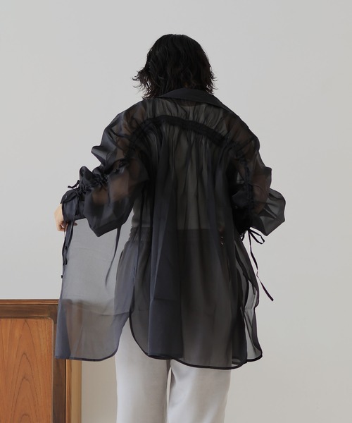 hellam（へラム）の「オーガンジー バックドロストシャツ（シャツ/ブラウス・レディース・オフホワイト/イエロー/ブラック/グレー/ネイビー・FREE）」の20枚目の写真