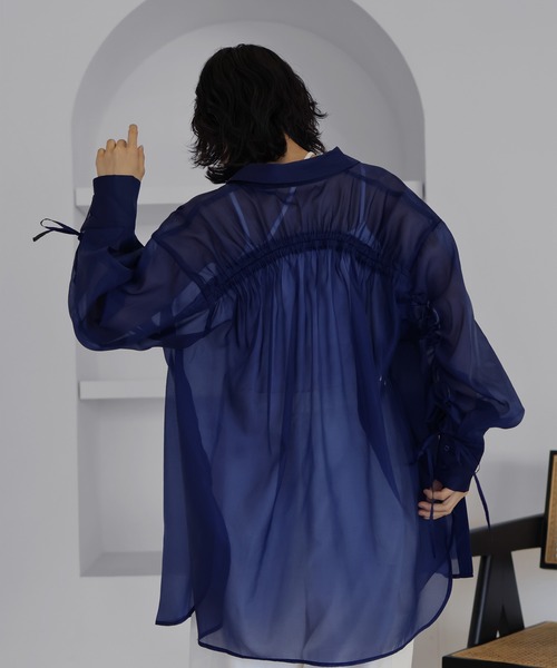 hellam（へラム）の「オーガンジー バックドロストシャツ（シャツ/ブラウス・レディース・オフホワイト/イエロー/ブラック/グレー/ネイビー・FREE）」の22枚目の写真