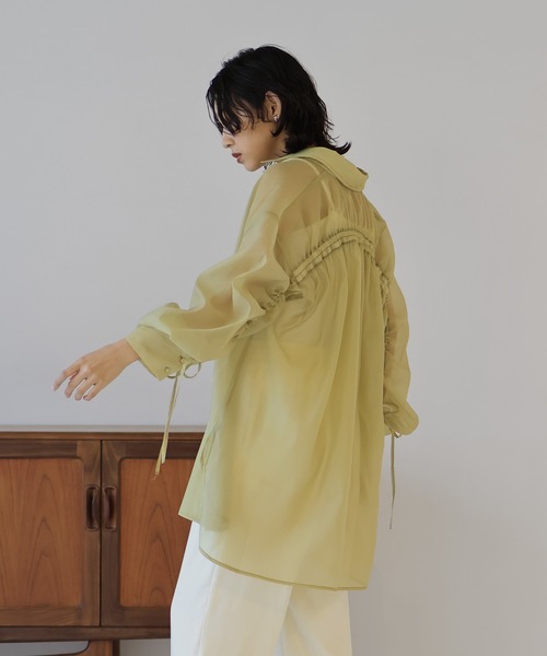 hellam（へラム）の「オーガンジー バックドロストシャツ（シャツ/ブラウス・レディース・オフホワイト/イエロー/ブラック/グレー/ネイビー・FREE）」の15枚目の写真