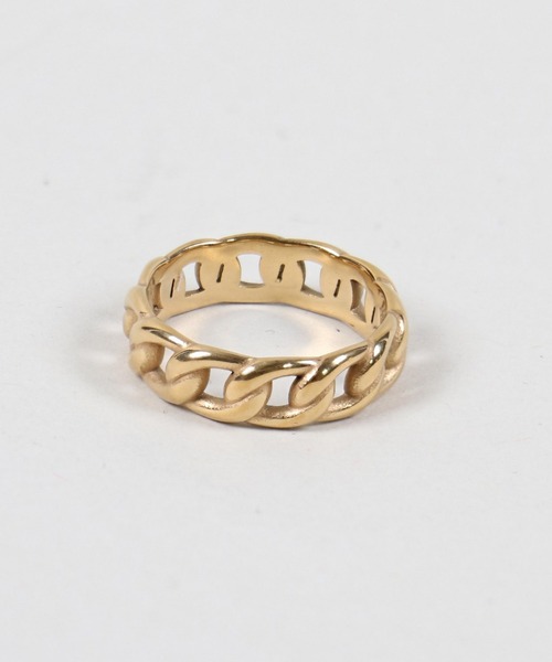 SPINNS（スピンズ）の「ワイドチェーンリング（リング・メンズ・シルバー/ゴールド・16）」の2枚目の写真