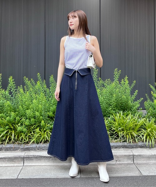 EPIMI E'PIMMY（エピミエピミー）の「マルチレースアップロングデニムスカート（デニムスカート・レディース・ネイビー/ブラック・MEDIUM）」の20枚目の写真