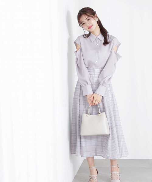 PROPORTION BODY DRESSING(プロポーションボディドレッシング)の「シアーチェックマーメイドスカート / 1213120503(スカート・レディース・グレー/ブラック/ブラウン・SMALL/MEDIUM)」の19枚目の写真