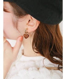 ehka sopo | クリアハートイヤリング(ピアス（両耳用）)