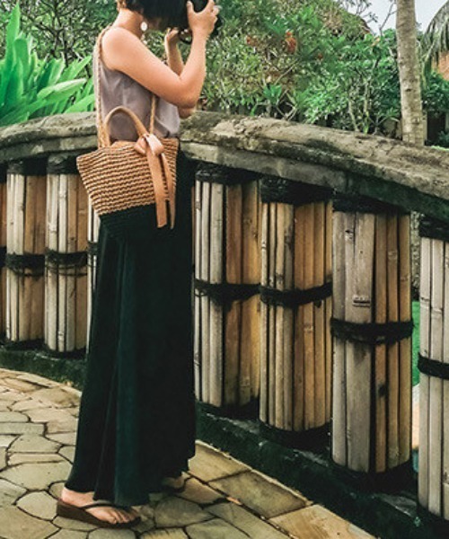 deux amour(ドゥーザムール)の「マキシ丈フレアーロングスカート(その他パンツ・レディース・ブラック/アイボリー・FREE)」の5枚目の写真