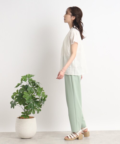 DRESKIP（ドレスキップ）の「◆【夏になると着たくなる】レ－ス切り替えブラウス（シャツ/ブラウス・レディース・オレンジ/ブラック/オフホワイト・03/02）」の4枚目の写真