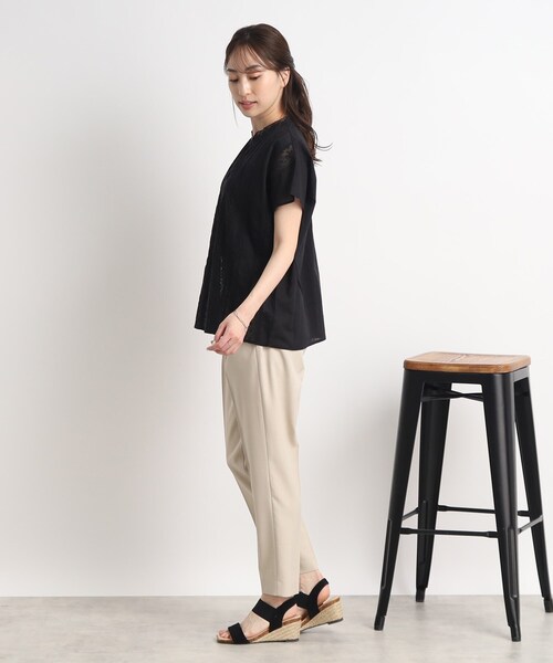 DRESKIP（ドレスキップ）の「◆【夏になると着たくなる】レ－ス切り替えブラウス（シャツ/ブラウス・レディース・オレンジ/ブラック/オフホワイト・03/02）」の8枚目の写真