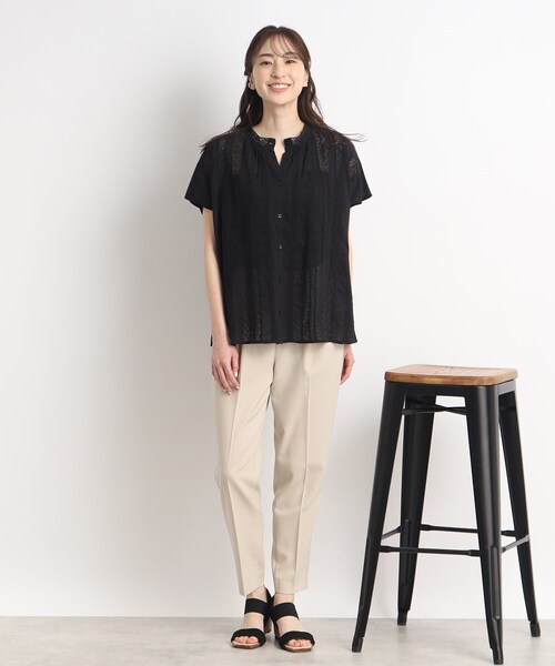 DRESKIP（ドレスキップ）の「◆【夏になると着たくなる】レ－ス切り替えブラウス（シャツ/ブラウス・レディース・オレンジ/ブラック/オフホワイト・03/02）」の5枚目の写真