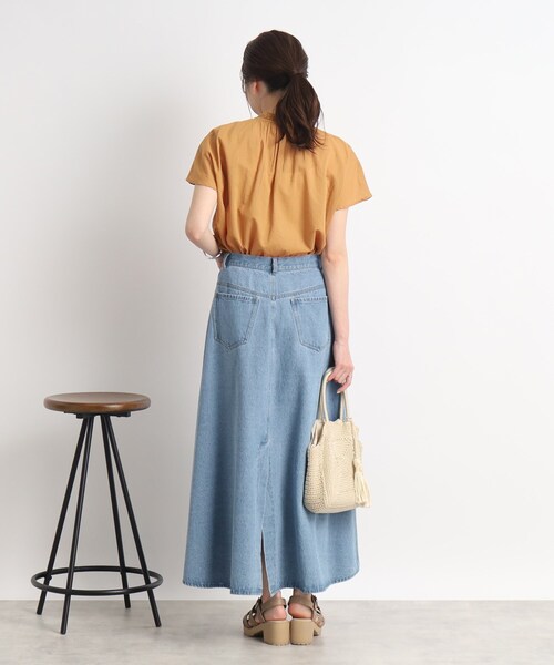 DRESKIP（ドレスキップ）の「◆【夏になると着たくなる】レ－ス切り替えブラウス（シャツ/ブラウス・レディース・オレンジ/ブラック/オフホワイト・03/02）」の9枚目の写真