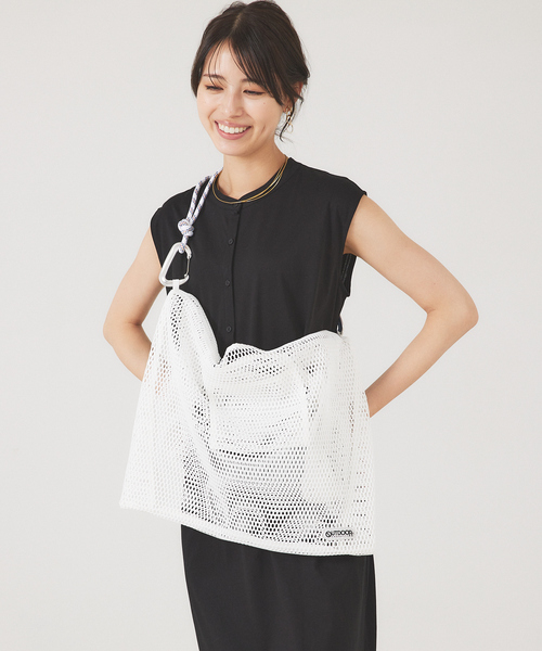 abahouse mavie（アバハウスマヴィ）の「【OUTDOOR】メッシュ３WAYショッパー（トートバッグ・レディース・ホワイト/ブラック/グレー/ホワイト系その他/ブラック系その他/グレー系その他・フリー）」の2枚目の写真