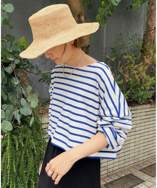 SHENERY シーナリー　ボーダーカットソー　ミントカラー SHENERY（シーナリー） tシャツ クレイジーパターンボーダーカットソー