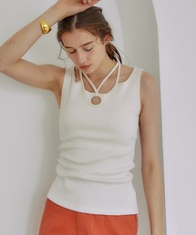 PUBLIC TOKYO | 【カップ付き・華奢見え】サークルホールカップインタンク/カップ付きキャミ(タンクトップ)