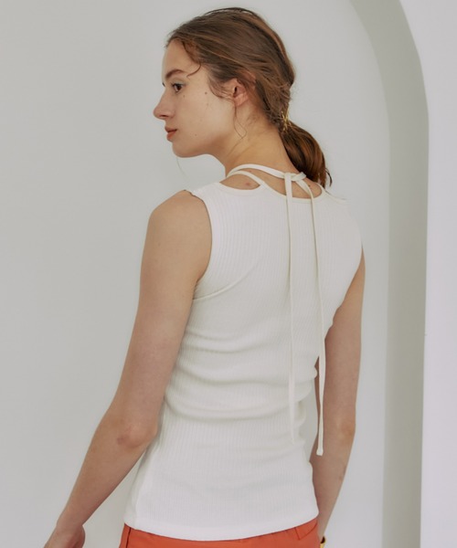 PUBLIC TOKYO(パブリックトウキョウ)の「【カップ付き・華奢見え】サークルホールカップインタンク/カップ付きキャミ(タンクトップ・レディース・ブラック/グレー/アイボリー/ブルー/サックスブルー・FREE)」の9枚目の写真